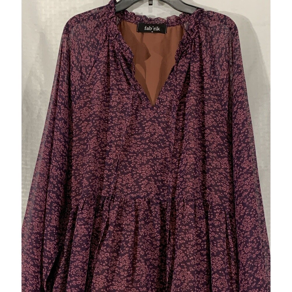 Fab’rik Mini Tiered Dress Womens M Fall Long Sleeve Cute Chic Stylish Trending - Picture 2 of 7